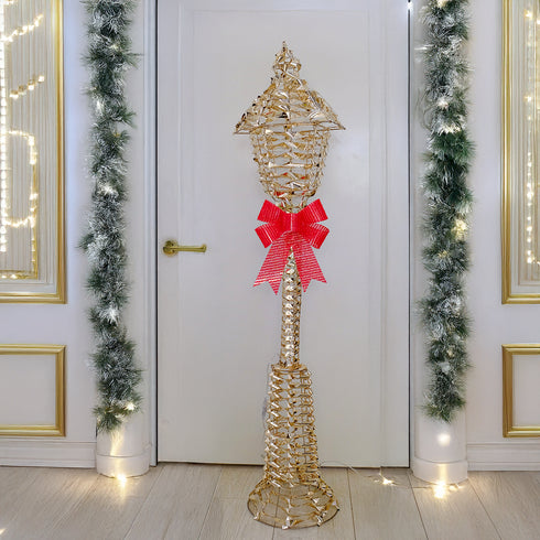 Golden Outdoor LED Christmas Lamp Post Light– Super Bright with Timer Function 120cm